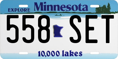 MN license plate 558SET