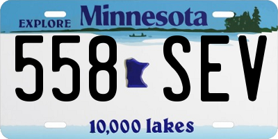MN license plate 558SEV