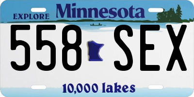 MN license plate 558SEX