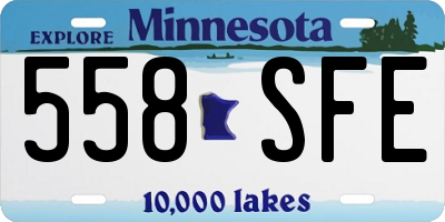 MN license plate 558SFE