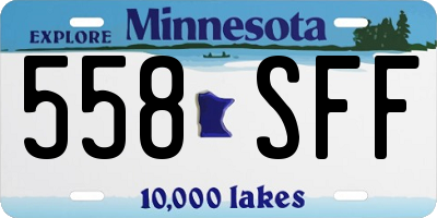 MN license plate 558SFF