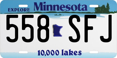 MN license plate 558SFJ