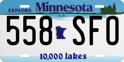 MN license plate 558SFO