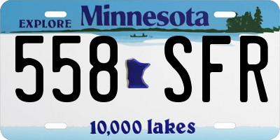 MN license plate 558SFR