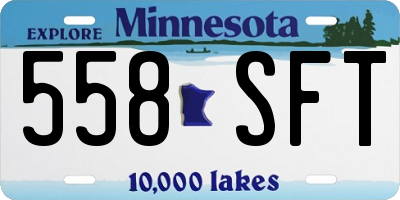 MN license plate 558SFT