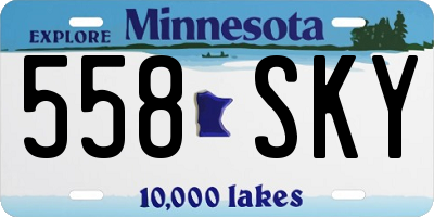 MN license plate 558SKY