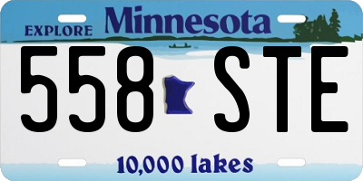 MN license plate 558STE