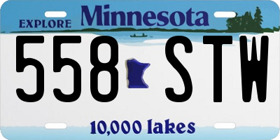 MN license plate 558STW