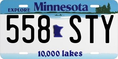 MN license plate 558STY