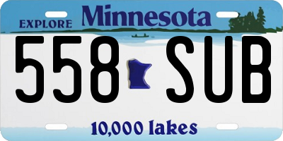 MN license plate 558SUB