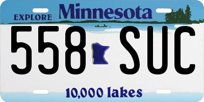 MN license plate 558SUC