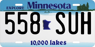 MN license plate 558SUH