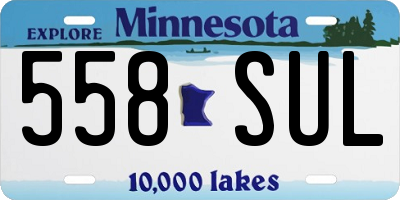 MN license plate 558SUL