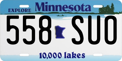MN license plate 558SUO