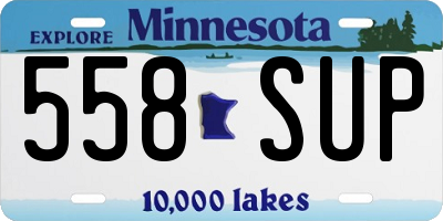 MN license plate 558SUP
