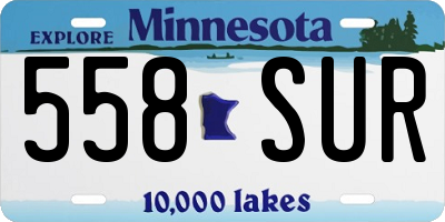 MN license plate 558SUR