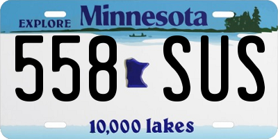 MN license plate 558SUS