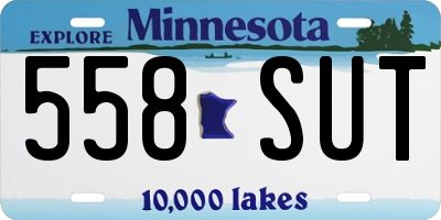 MN license plate 558SUT