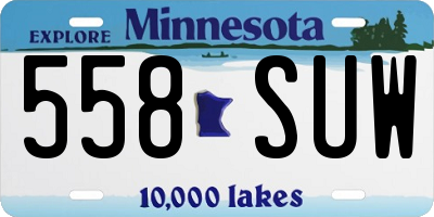 MN license plate 558SUW
