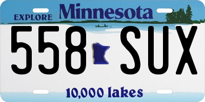 MN license plate 558SUX