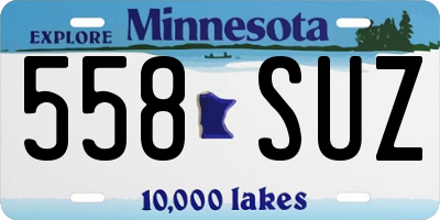 MN license plate 558SUZ