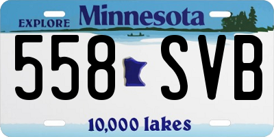 MN license plate 558SVB