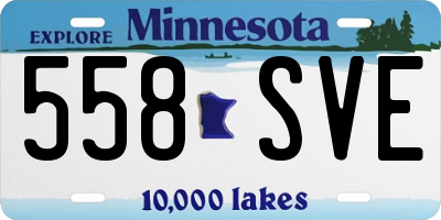 MN license plate 558SVE