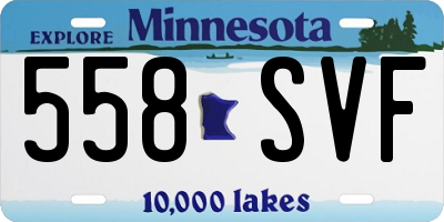 MN license plate 558SVF