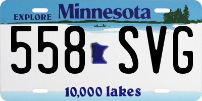 MN license plate 558SVG