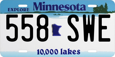 MN license plate 558SWE