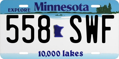 MN license plate 558SWF