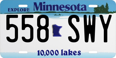 MN license plate 558SWY
