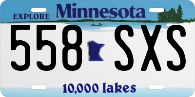 MN license plate 558SXS