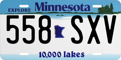 MN license plate 558SXV