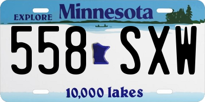 MN license plate 558SXW