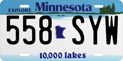 MN license plate 558SYW