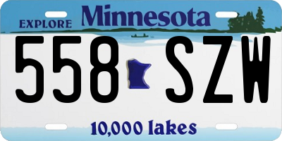 MN license plate 558SZW
