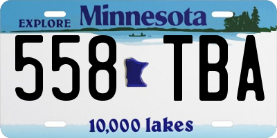 MN license plate 558TBA