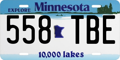 MN license plate 558TBE