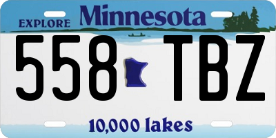 MN license plate 558TBZ