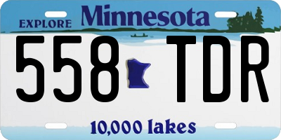 MN license plate 558TDR