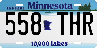 MN license plate 558THR