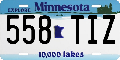 MN license plate 558TIZ