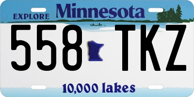 MN license plate 558TKZ