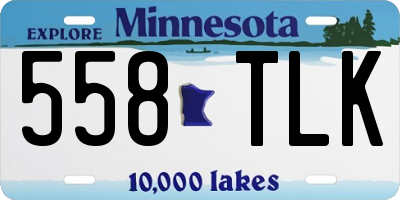 MN license plate 558TLK