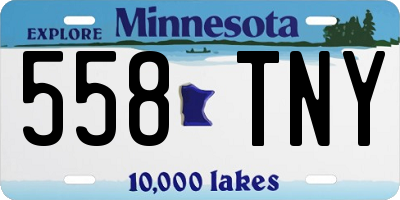 MN license plate 558TNY