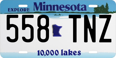 MN license plate 558TNZ