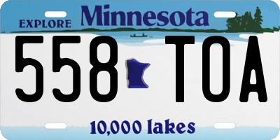 MN license plate 558TOA