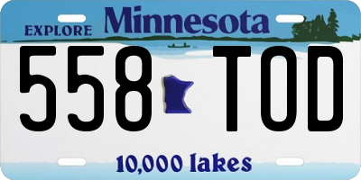 MN license plate 558TOD