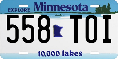 MN license plate 558TOI